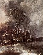 Jan van de Capelle Winter Landscape oil